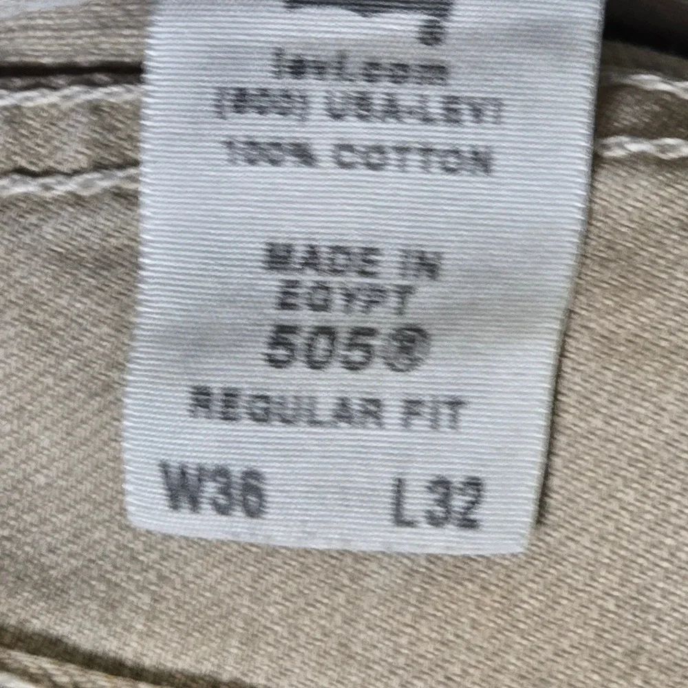 Levis 505 Regular Fit Jeans Mens 36x32 Tan Khaki Straight Leg Cotton Denim Pants